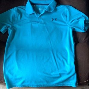 Under Armour Short Sleeve Polo Youth Large Blue